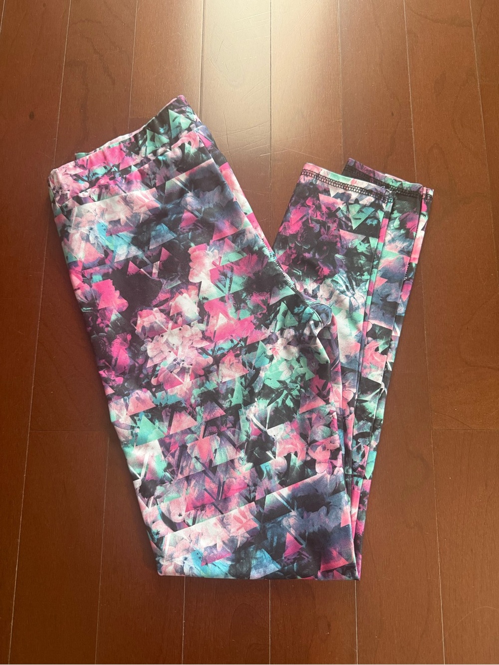 Everlast Pink Teal Floral Geometric Leggings